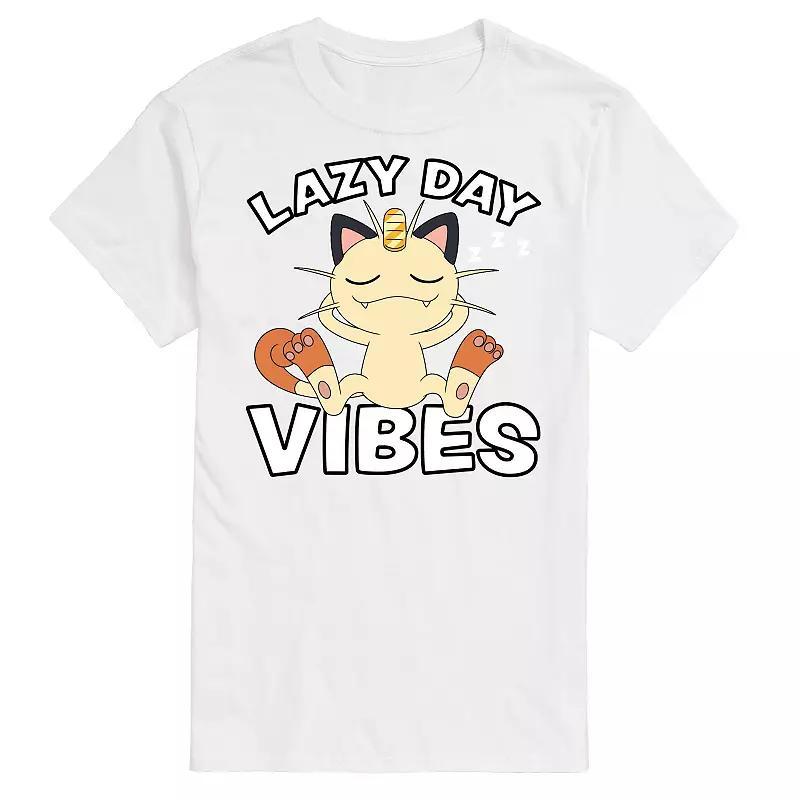 Big & Tall Pokmon Lazy Day Vibes Meowth Graphic Tee, Mens Product Image