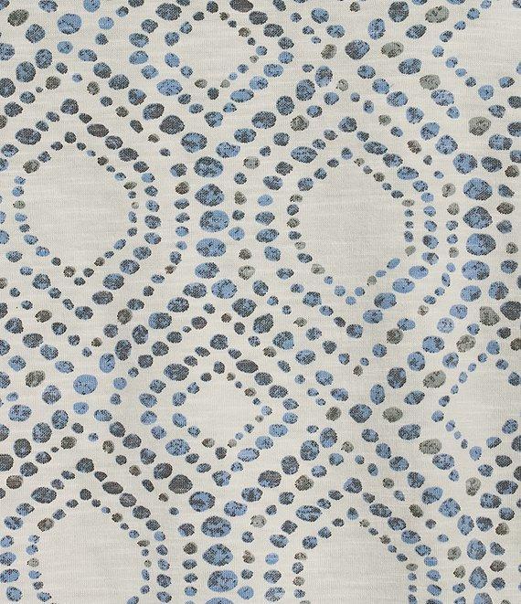 Multiples Slub Knit Georgette Block Multi Scoop Neck 3/4 Flounce Sleeve Fitted Top Product Image