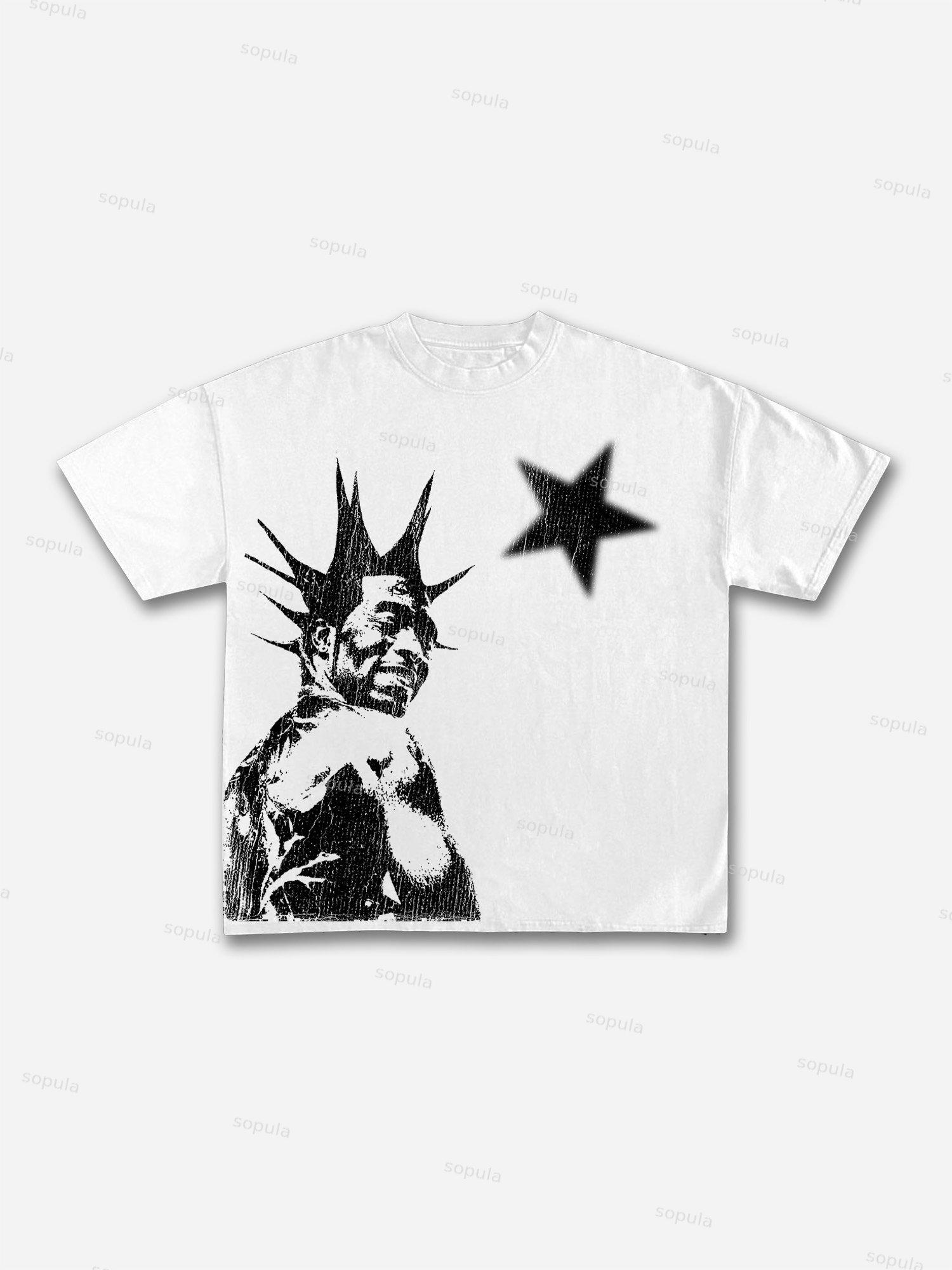 Abstract Humanoid Spider Graphic Cotton T-shirt Product Image