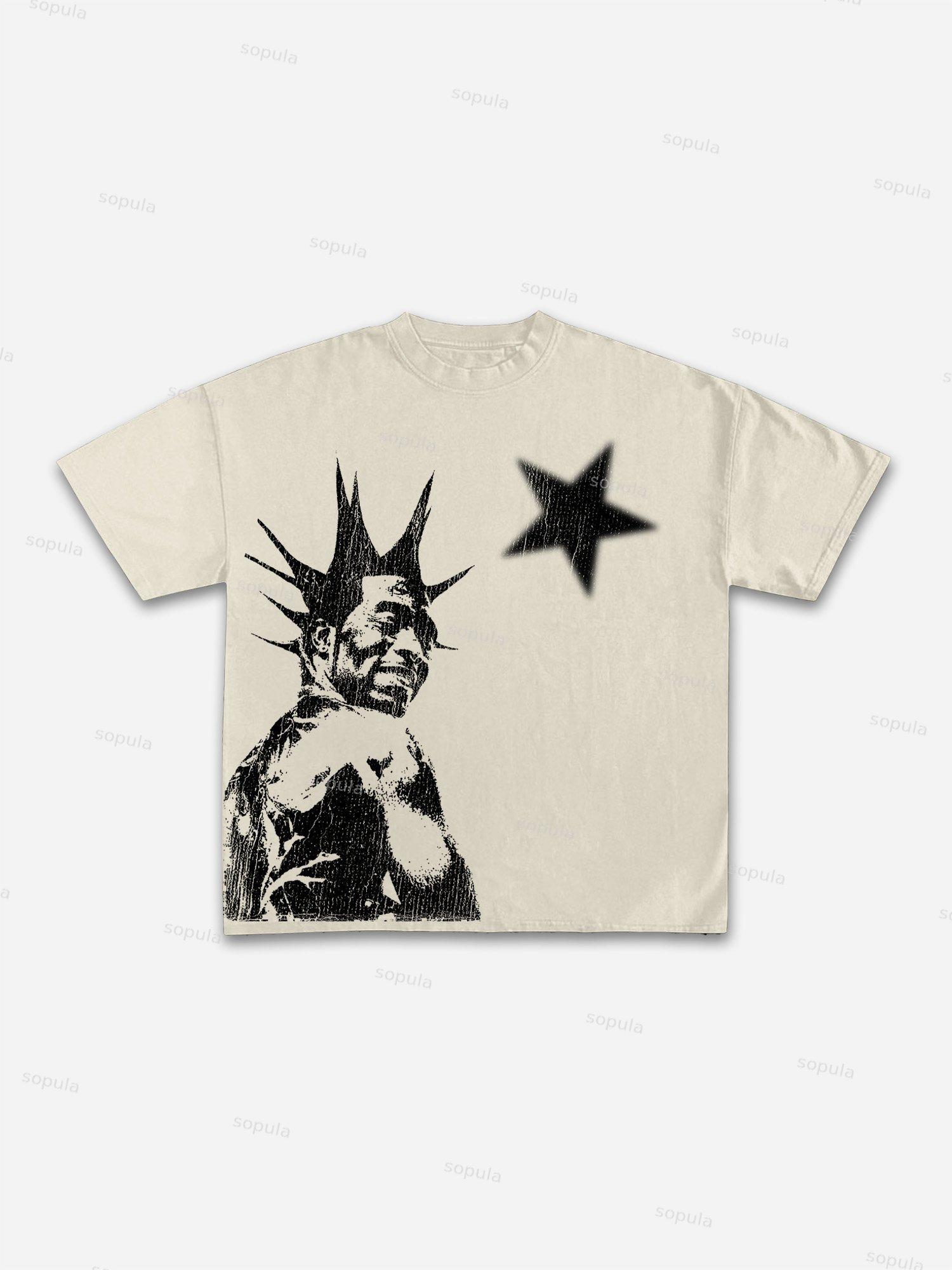 Abstract Humanoid Spider Graphic Cotton T-shirt Product Image