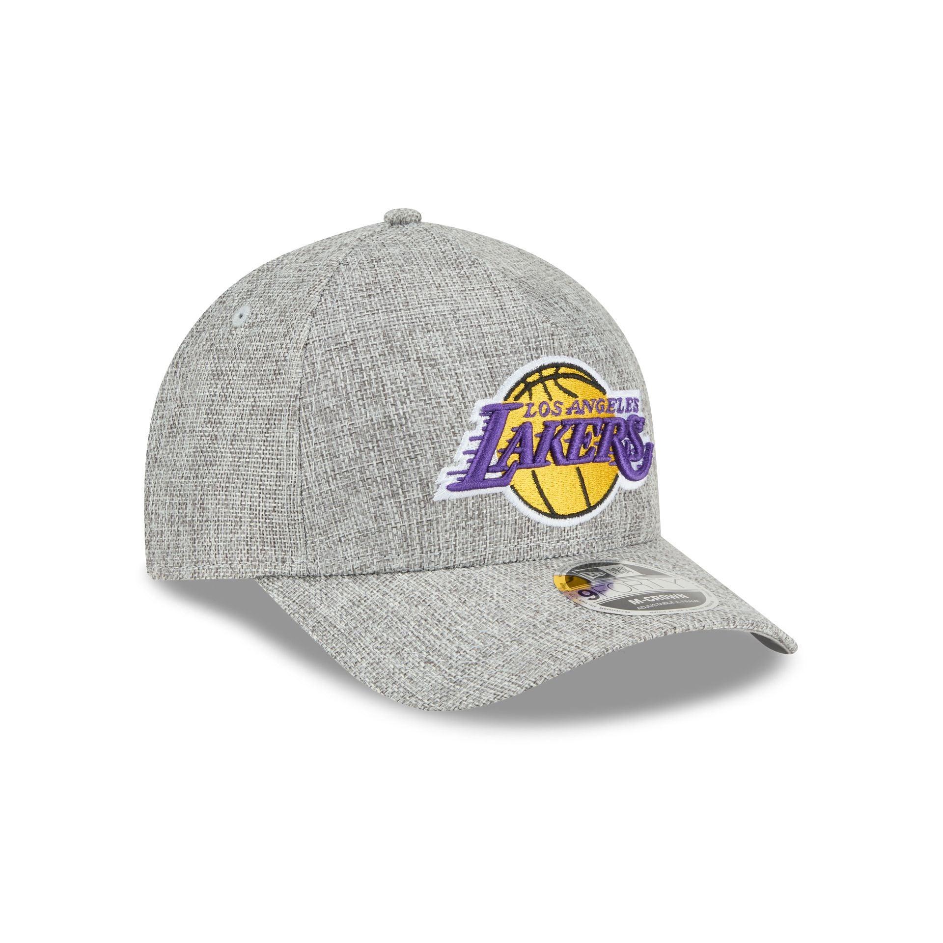 Los Angeles Lakers Cotton Weave Gray 9FORTY M-Crown A-Frame Snapback Hat Male Product Image
