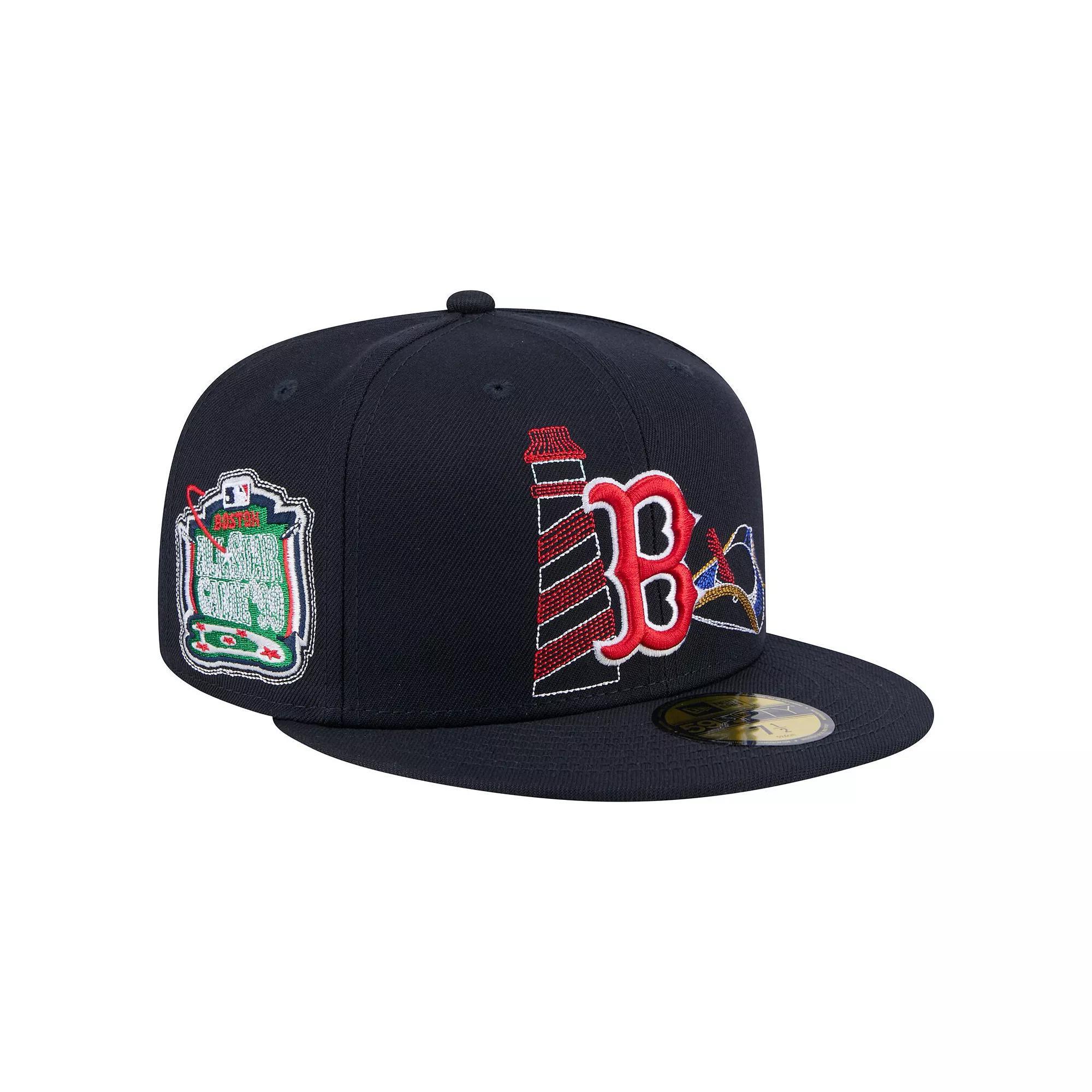 Men's New Era Navy Boston Red Sox State Stitch 59FIFTY Fitted Hat,  Product Image