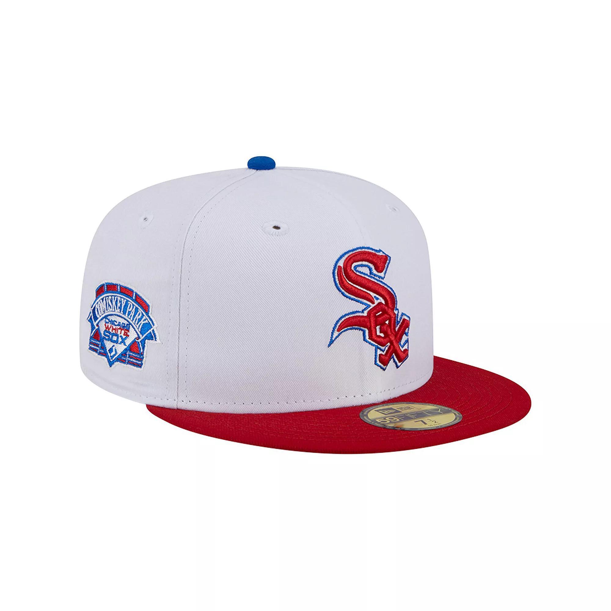 Men's New Era White/Red Chicago White Sox Undervisor 59FIFTY Fitted Hat, Size: 7 7/8 Product Image