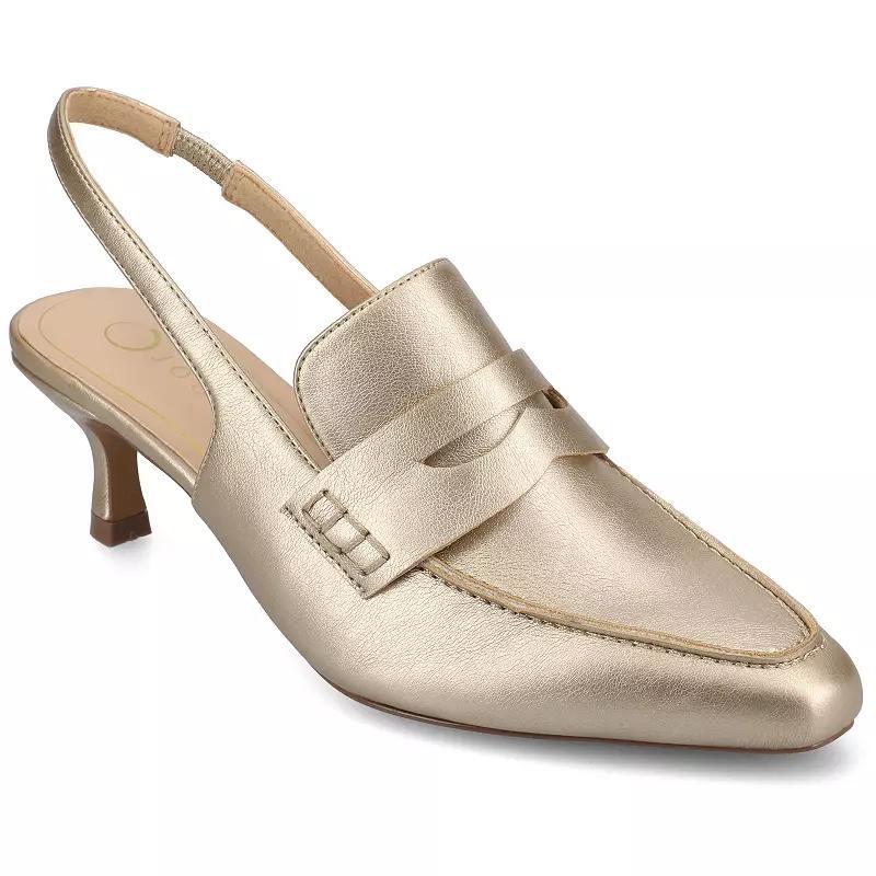 Women's Journee Tru Comfort Foam Amory Kitten Heel Sling Back Loafer Style Pumps, Size: 6, Beige Product Image