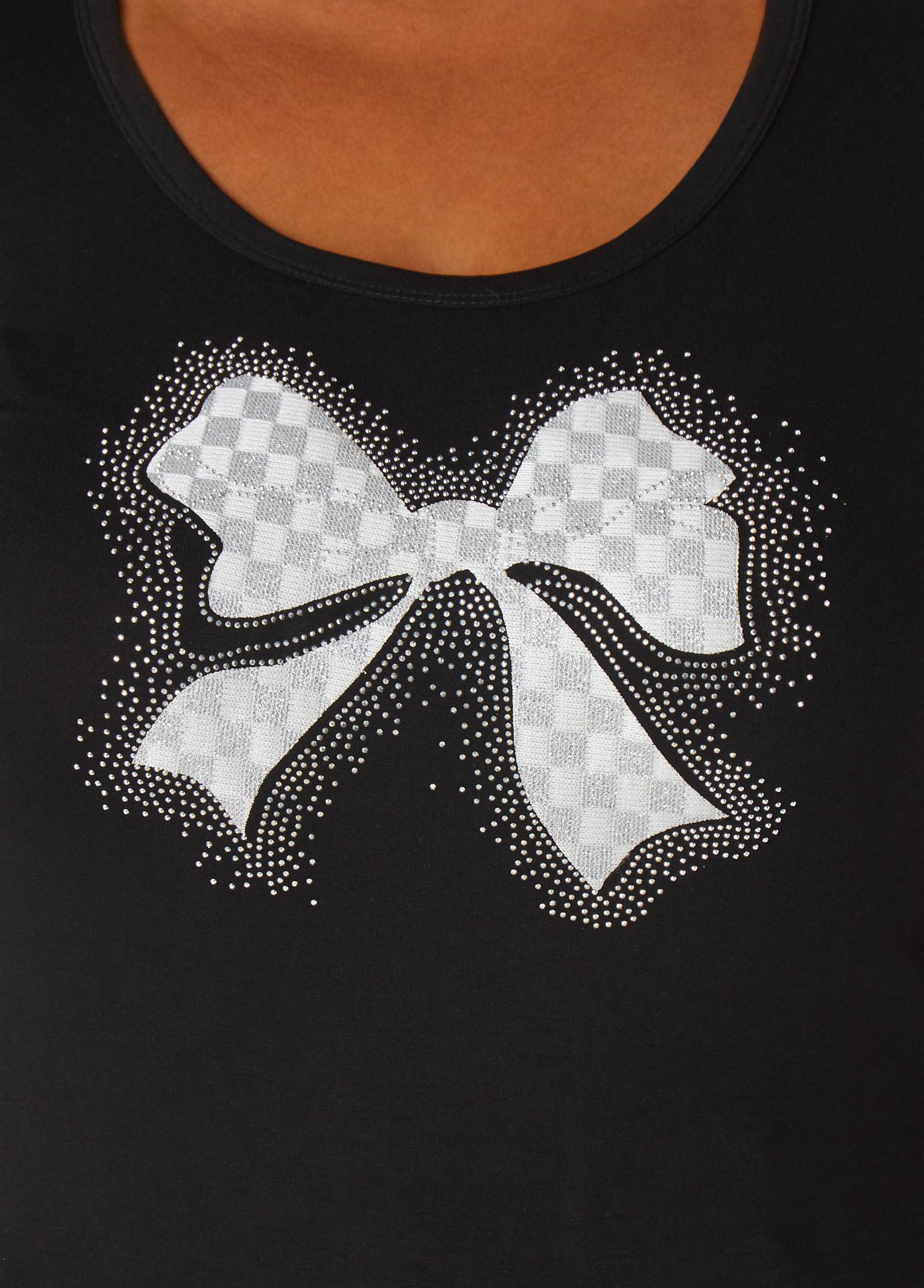 Bow Embellished Stretch Knit Tee Product Image