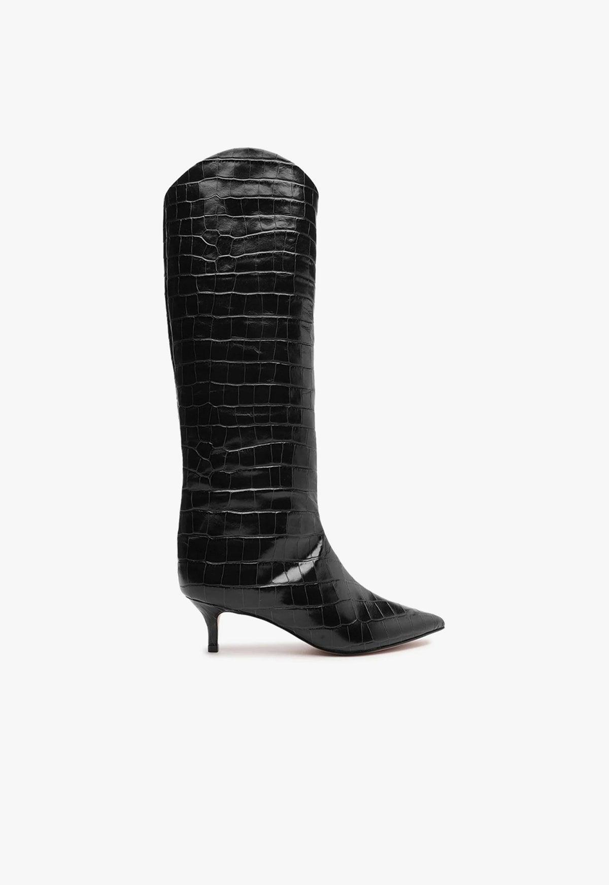 Maryana Lo Crocodile-Embossed Leather Boot Female Product Image