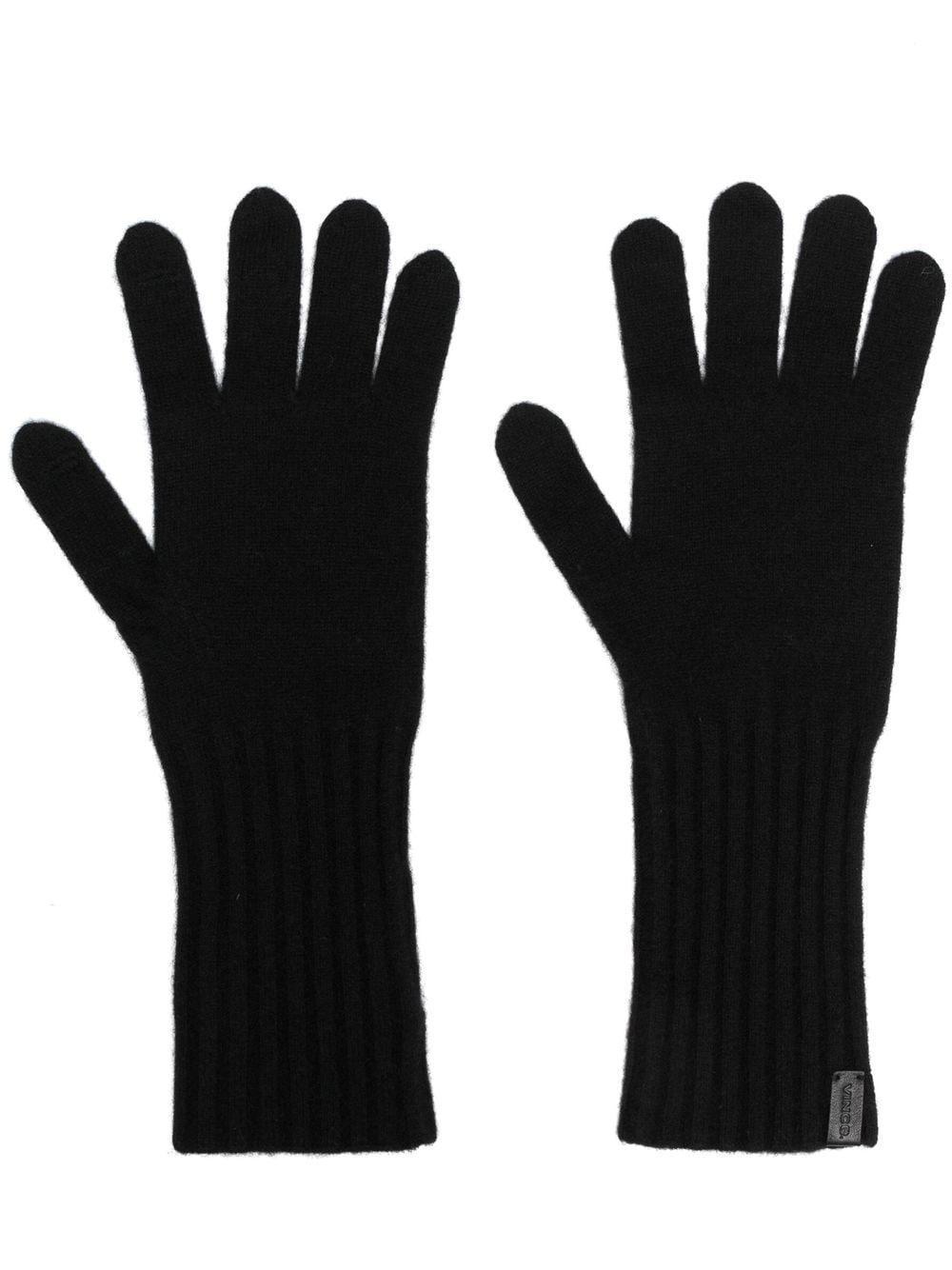 Knitted Cashmere Gloves In Black Product Image