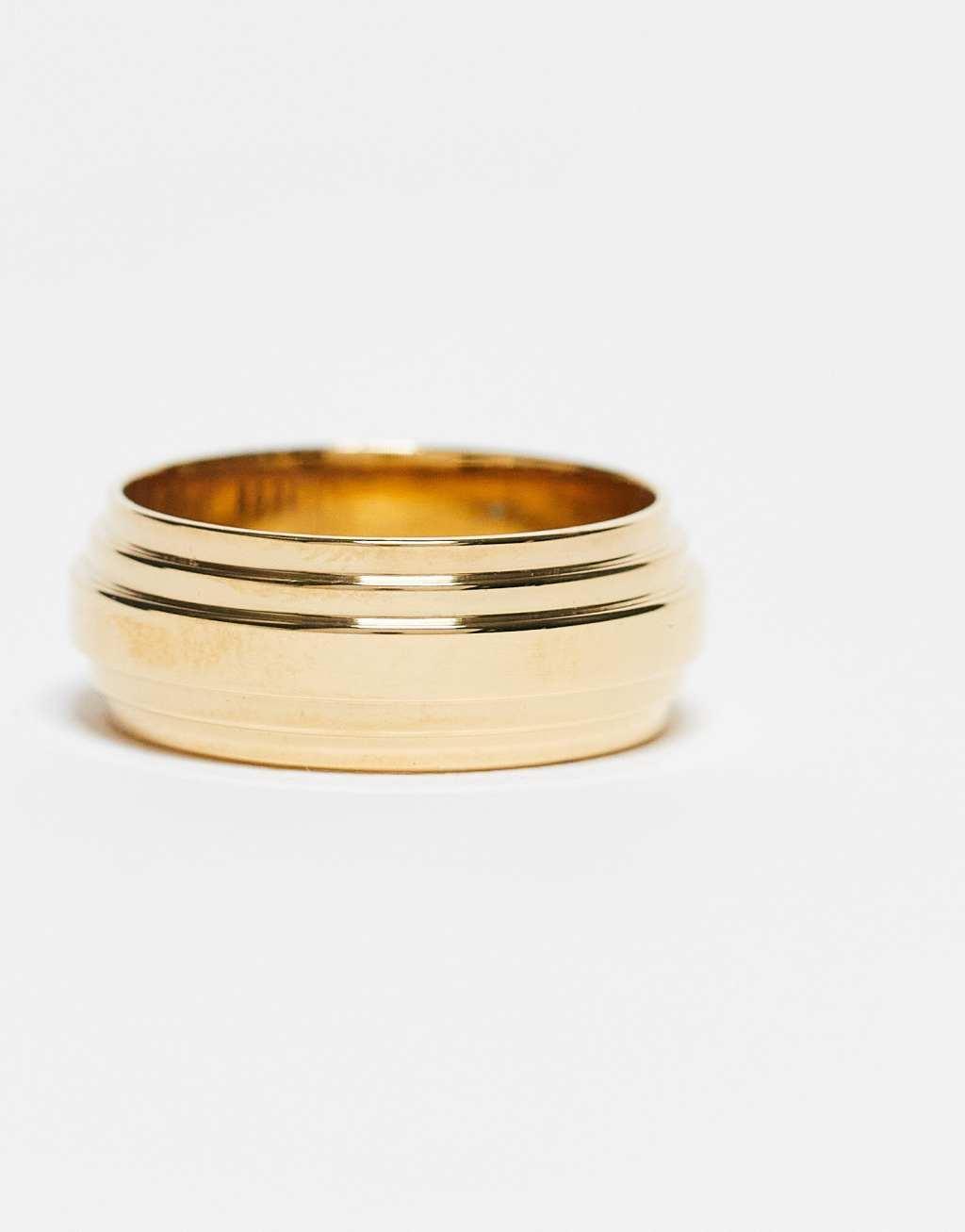 Icon Brand seventies city stainless steel deco band ring in gold Product Image