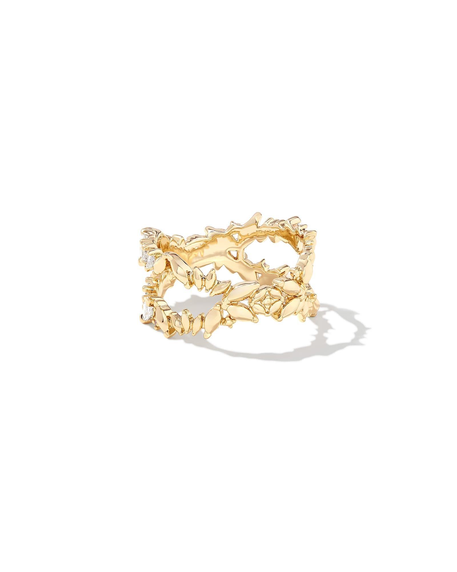 Rosalie Gold Tennis Bracelet in White Crystal Product Image