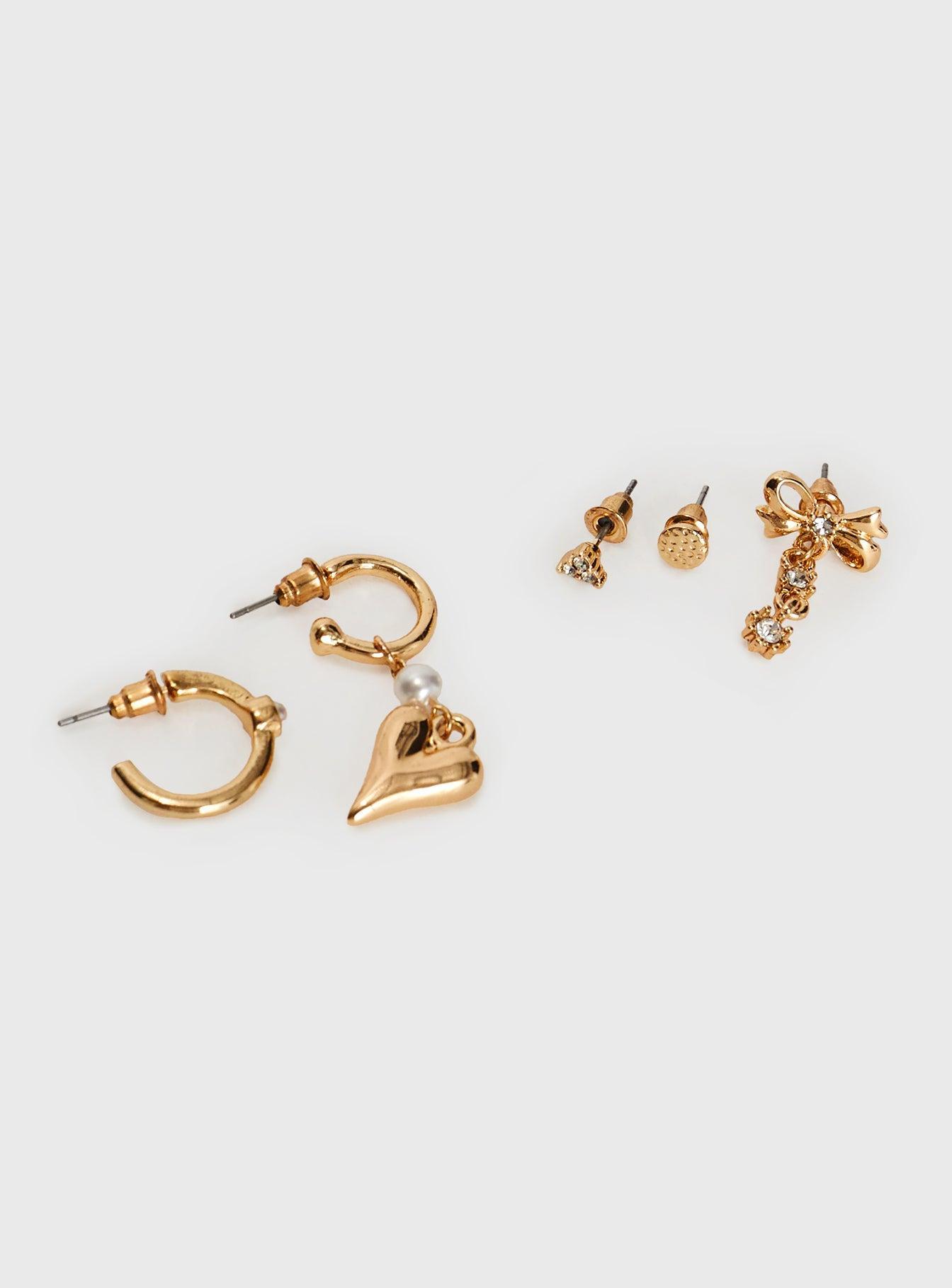 Honeymoon Earring Pack Gold Product Image