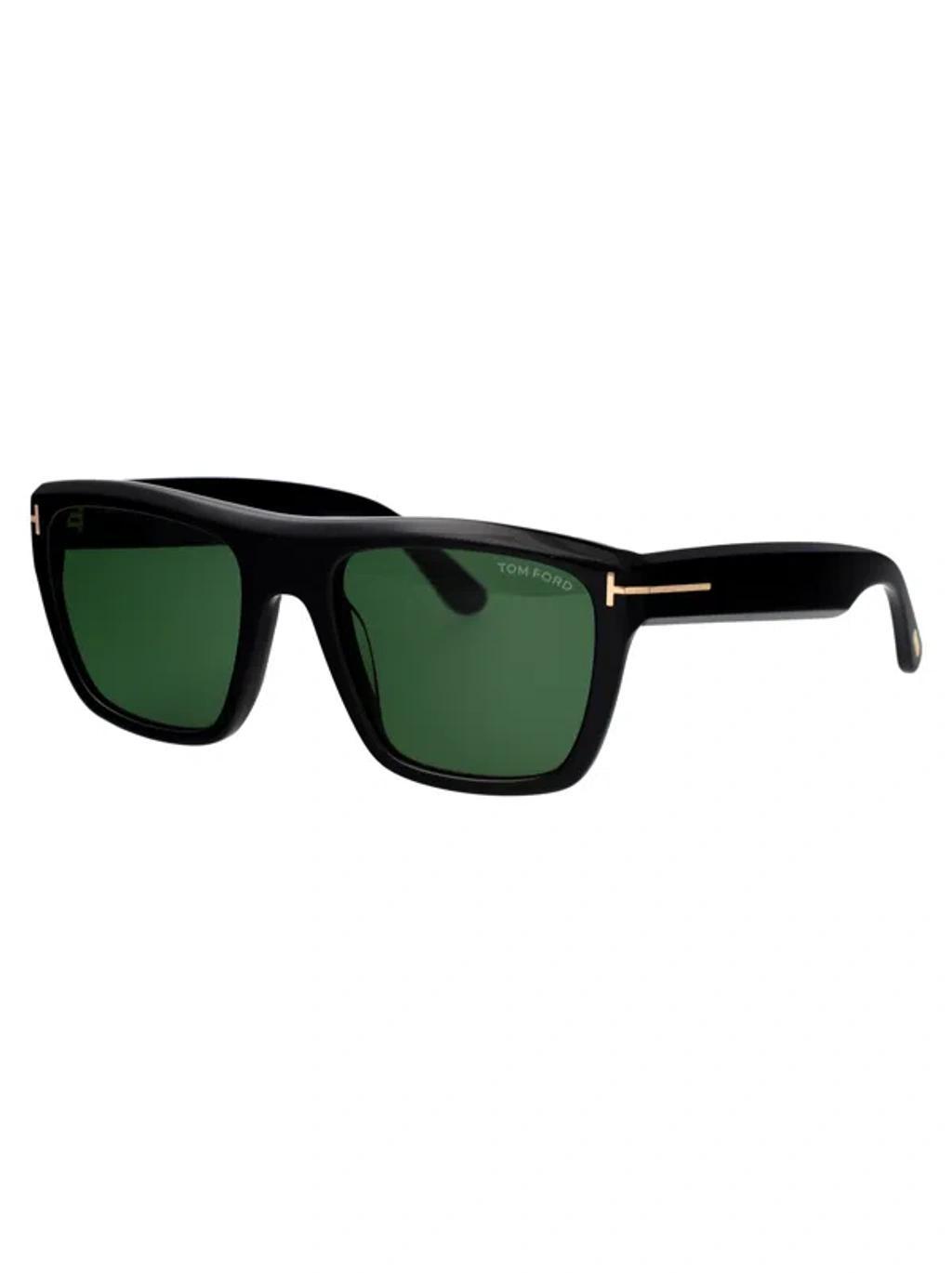 TOM FORD Alberto Sunglasses In 01n Nero Lucido / Verde Product Image