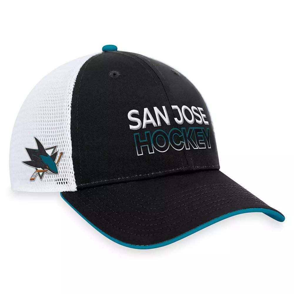 Men's Fanatics Branded  Black San Jose Sharks Authentic Pro Rink Trucker Adjustable Hat, Sks Black Product Image