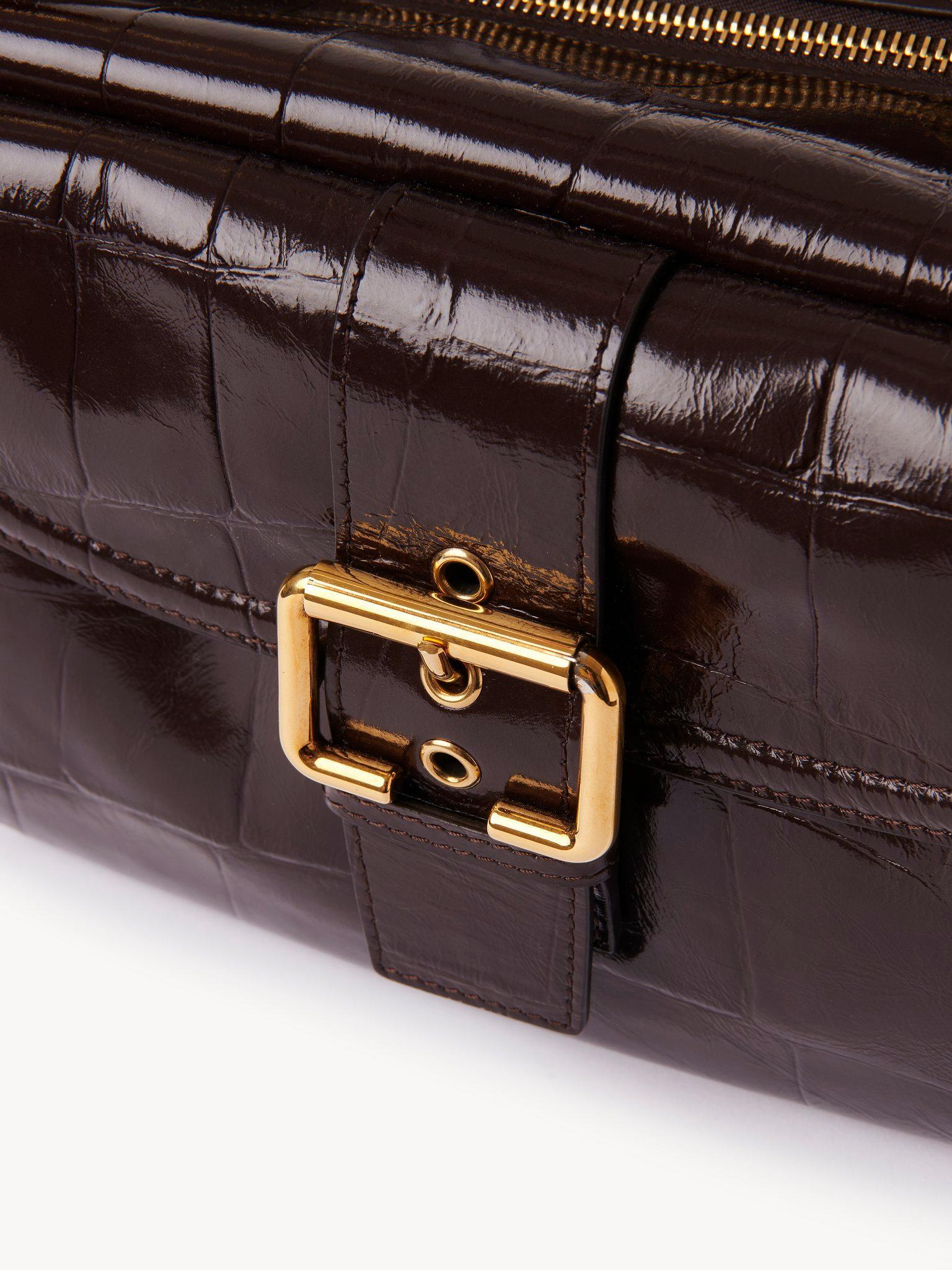 Camera bag in croco-effect leather Product Image