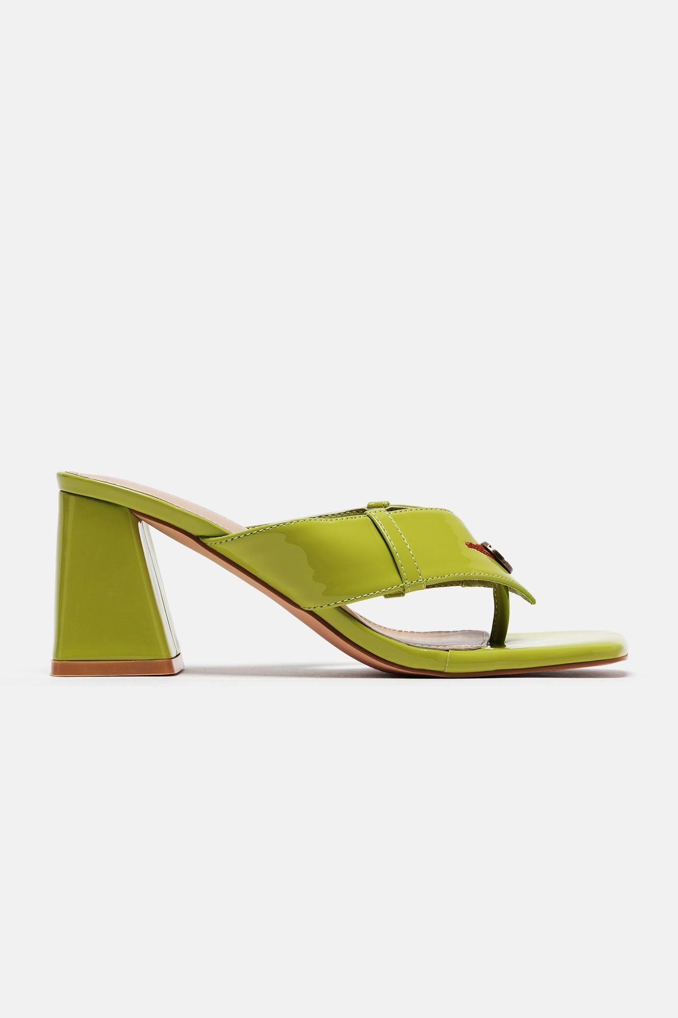 Days With You Heeled Mules - Green Product Image