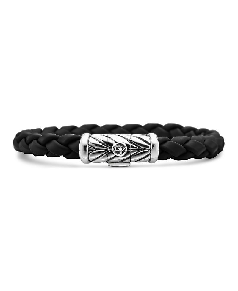 Mens Chevron Woven Rubber Bracelet, 8mm Product Image