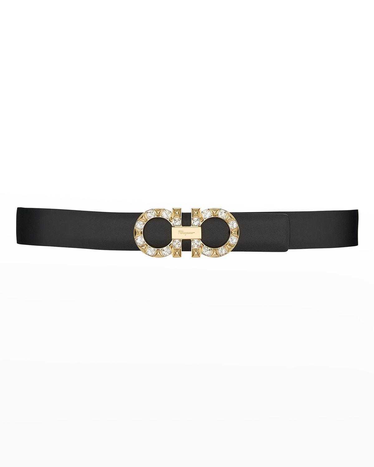 Gancini-Buckle Reversible Leather Belt Product Image