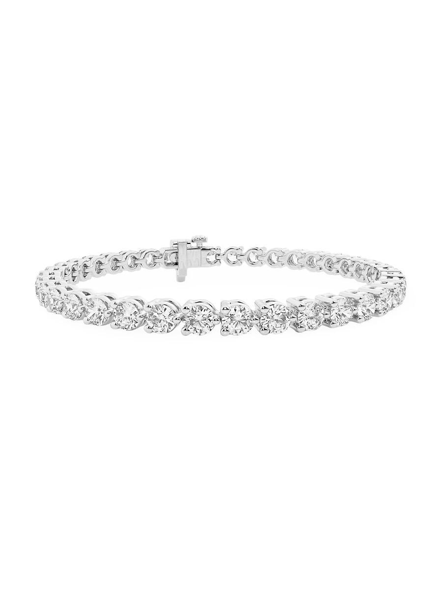 Womens 14K White Gold & Round Lab-Grown Diamond 3-Prong Tennis Bracelet/1.00-10.00 TCW Product Image