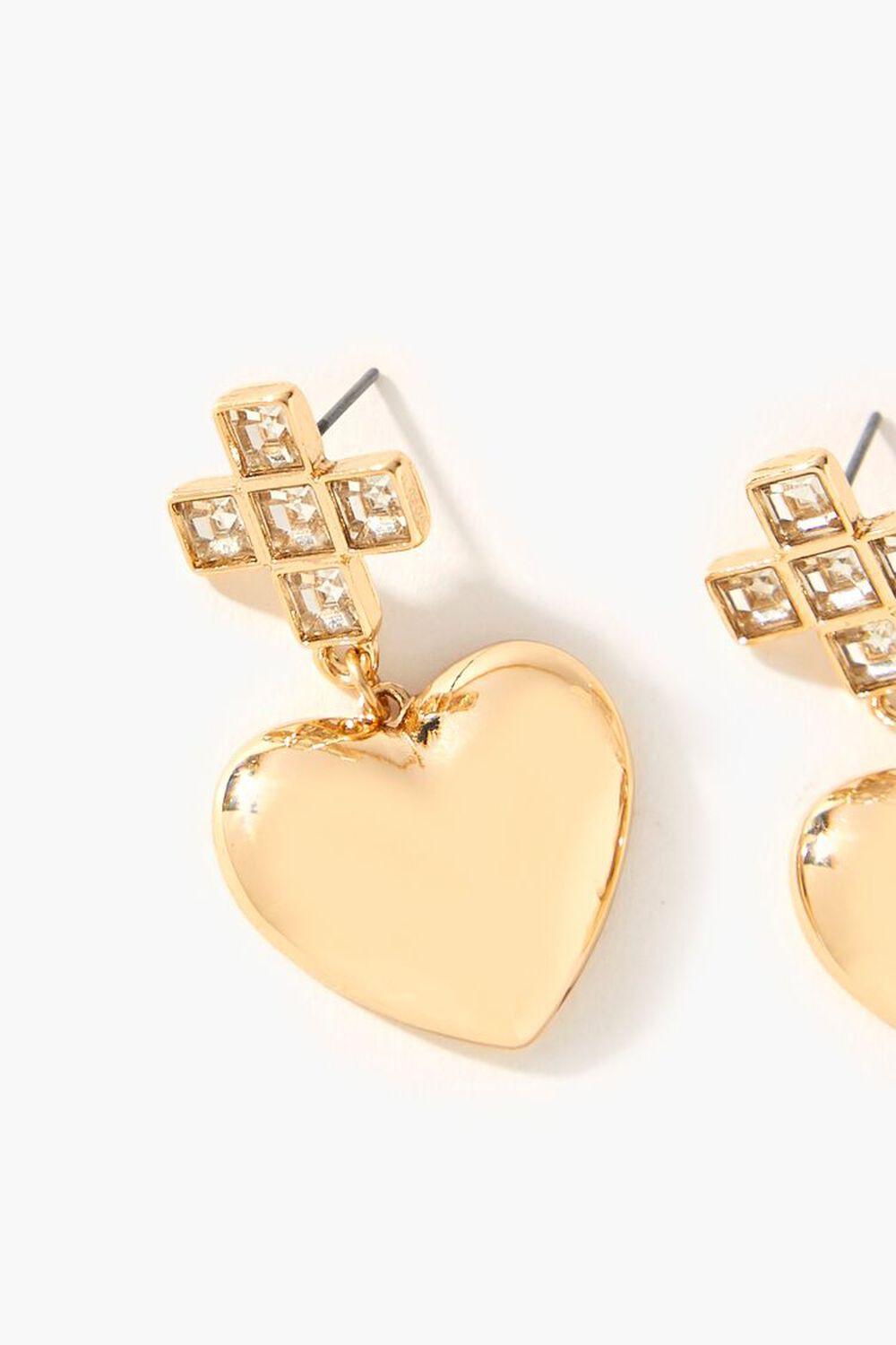 Frasier Sterling Cross & Heart Earrings | Forever 21 Product Image