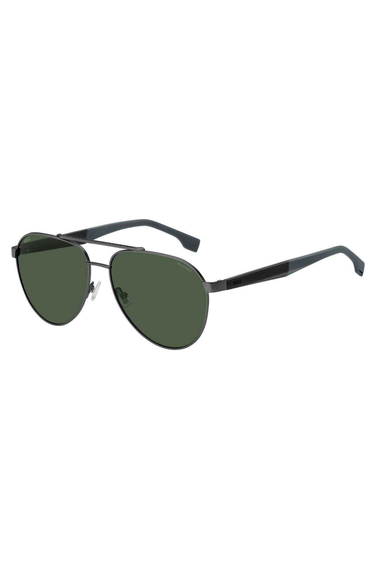 Double-bridge sunglasses with green-shaded lenses Product Image