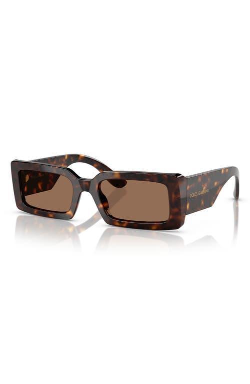 DOLCE & GABBANA Dolce&gabbana 53mm Rectangular Sunglasses In Havana Product Image