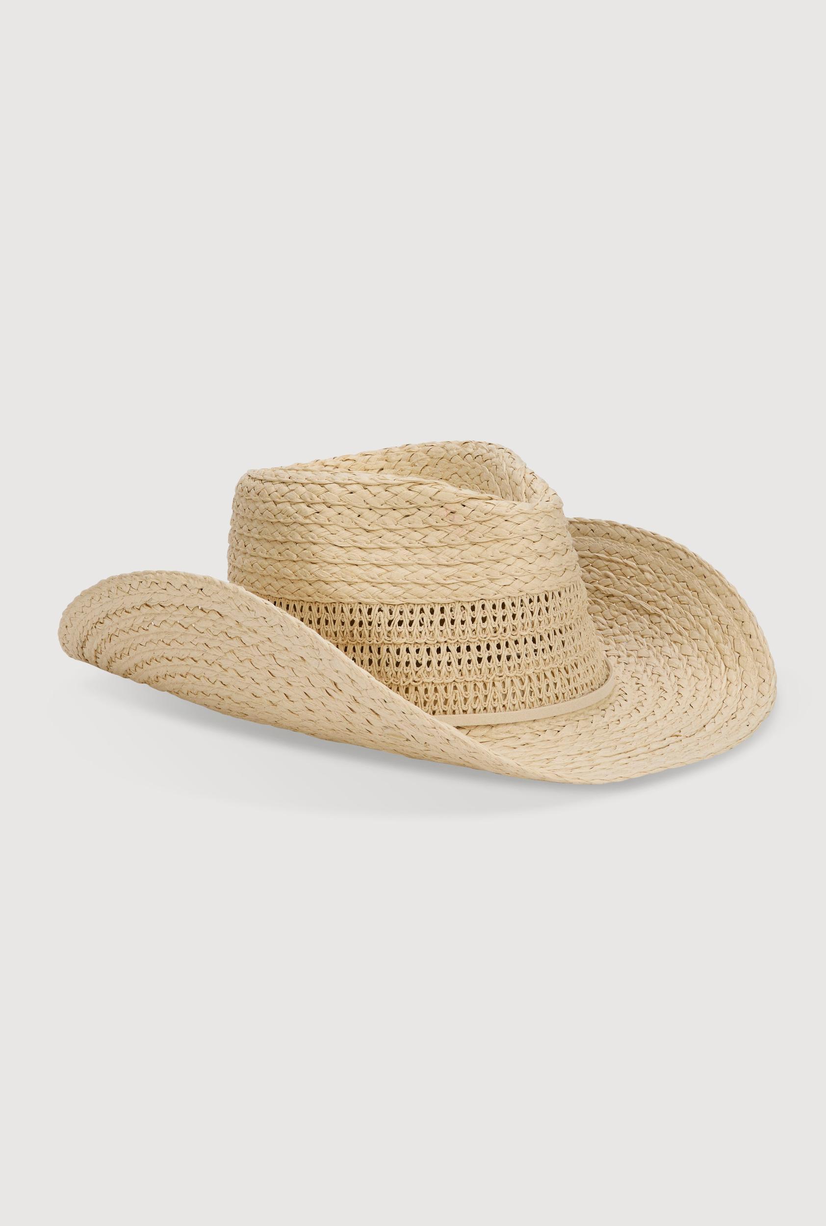 Beaded Toggle Drawstring Straw Cowboy Hat Female Product Image