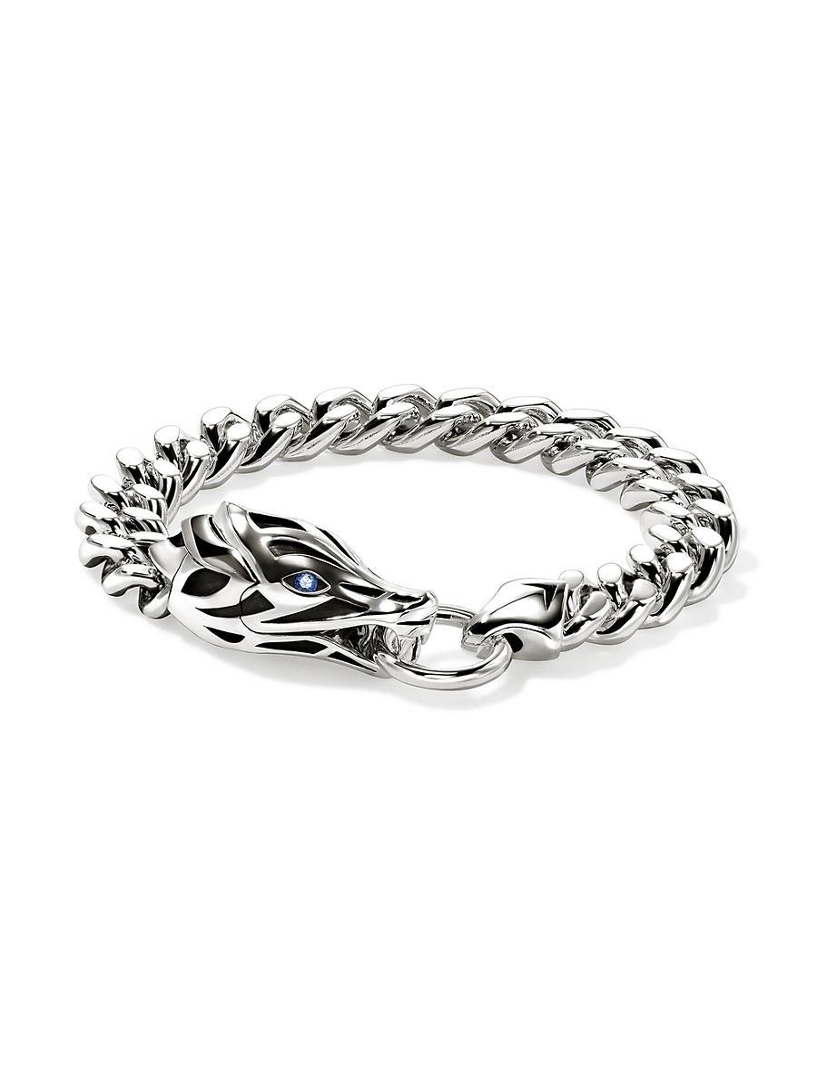 Mens Naga Sterling Silver & Blue Sapphire Bracelet Product Image