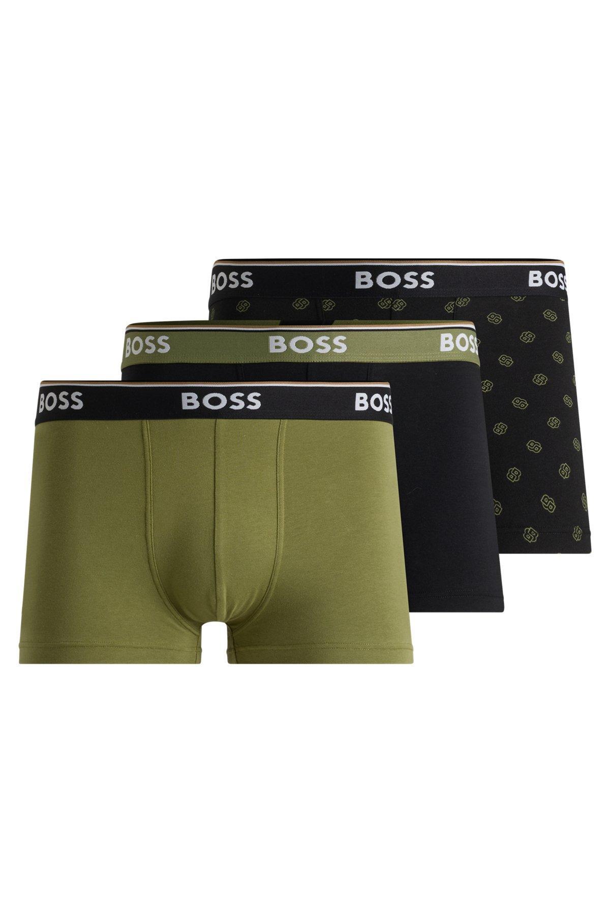 Three-pack of stretch-cotton trunks with logo waistband Product Image