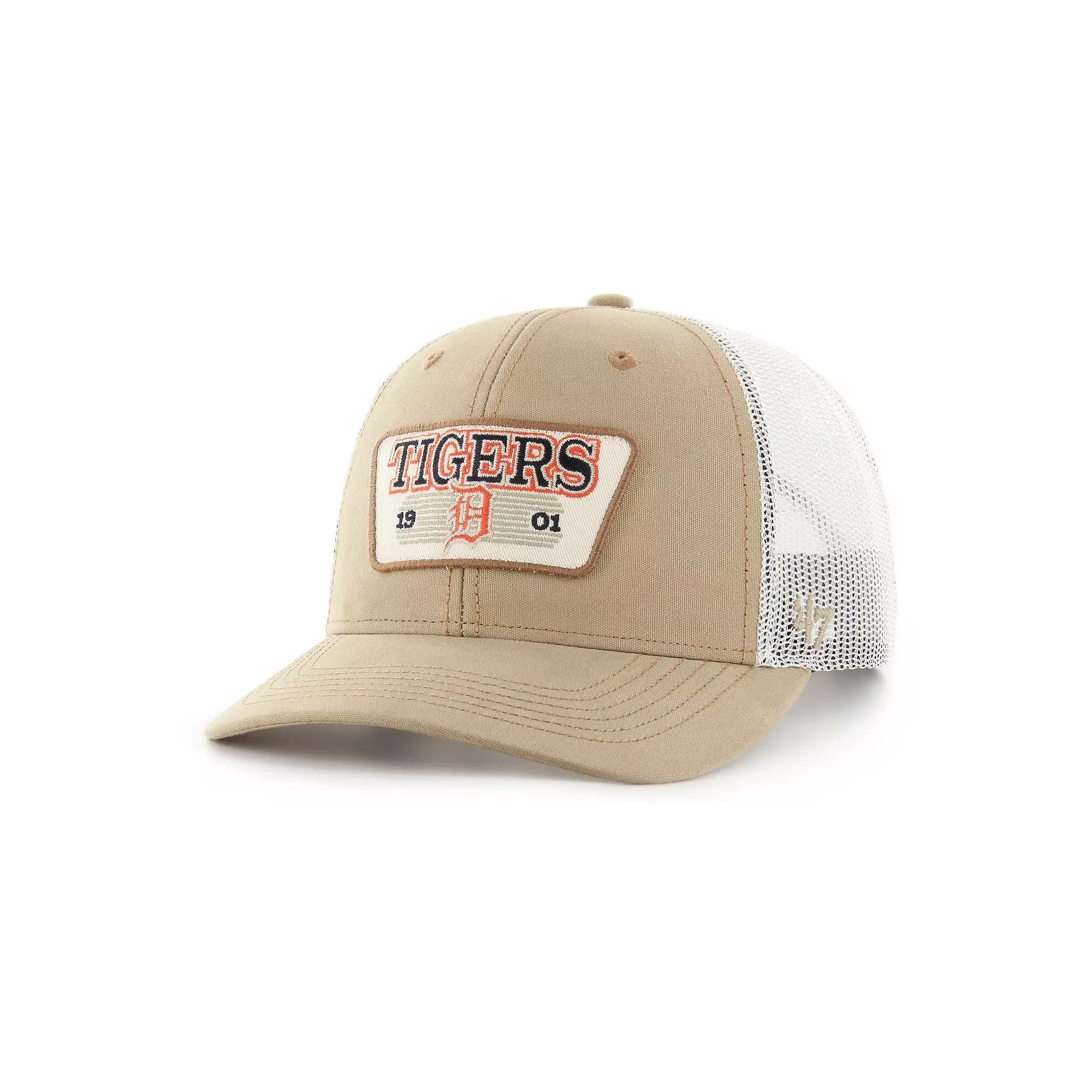 Men's '47 Khaki Detroit Tigers Ridgewood Trucker Adjustable Hats, Beig K Product Image