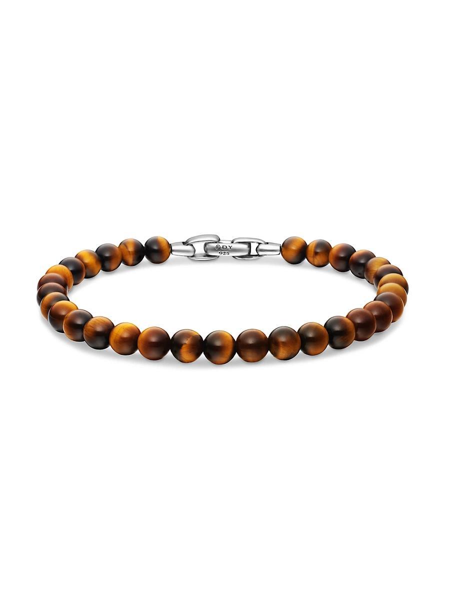 Mens Spiritual Beads Bracelet in Sterling Silver Product Image