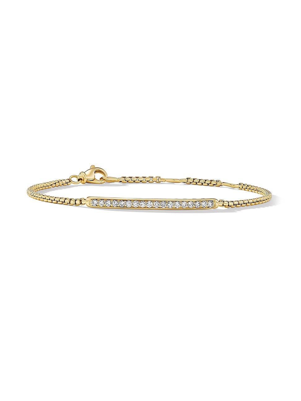 Womens Petite Pav Bar Bracelet in 18K Yellow Gold Product Image