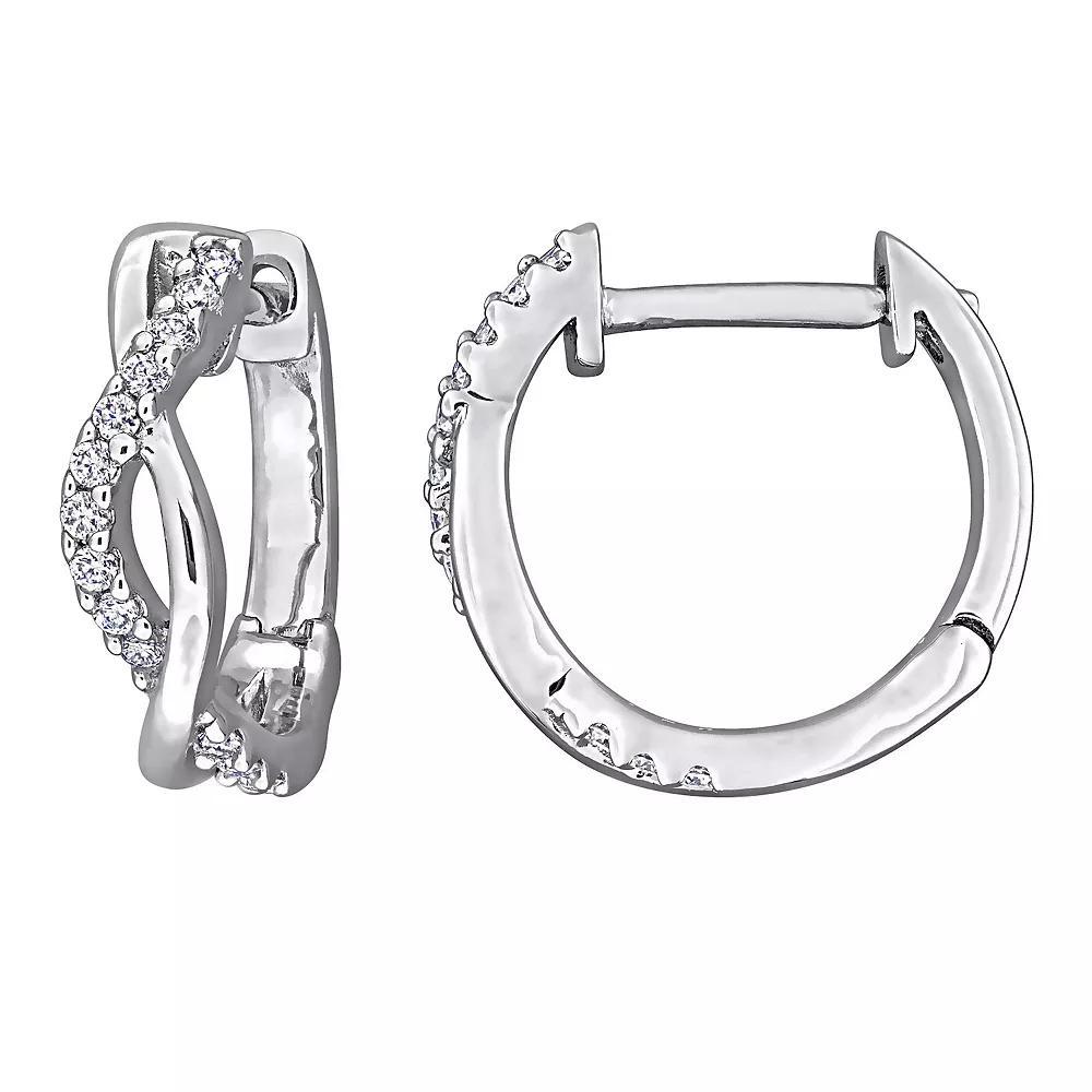 Stella Grace Sterling Silver 1/8 Carat T.W. Lab-Created Moissanite Hoop Earrings, Women's Product Image