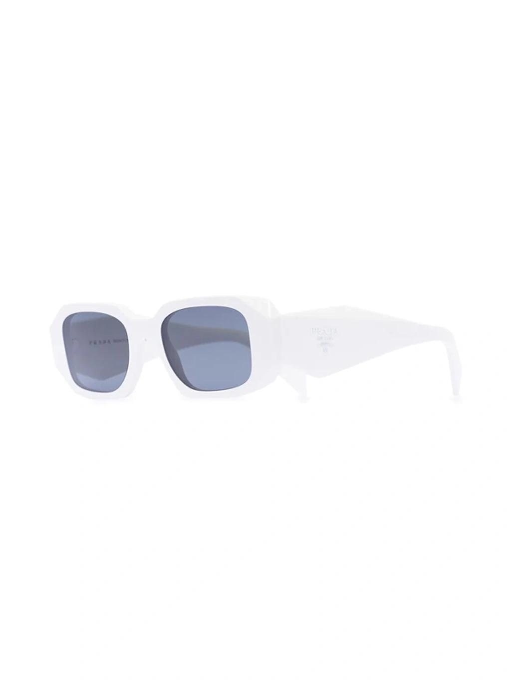 PRADA Symbole Geometric-frame Sunglasses In White Product Image