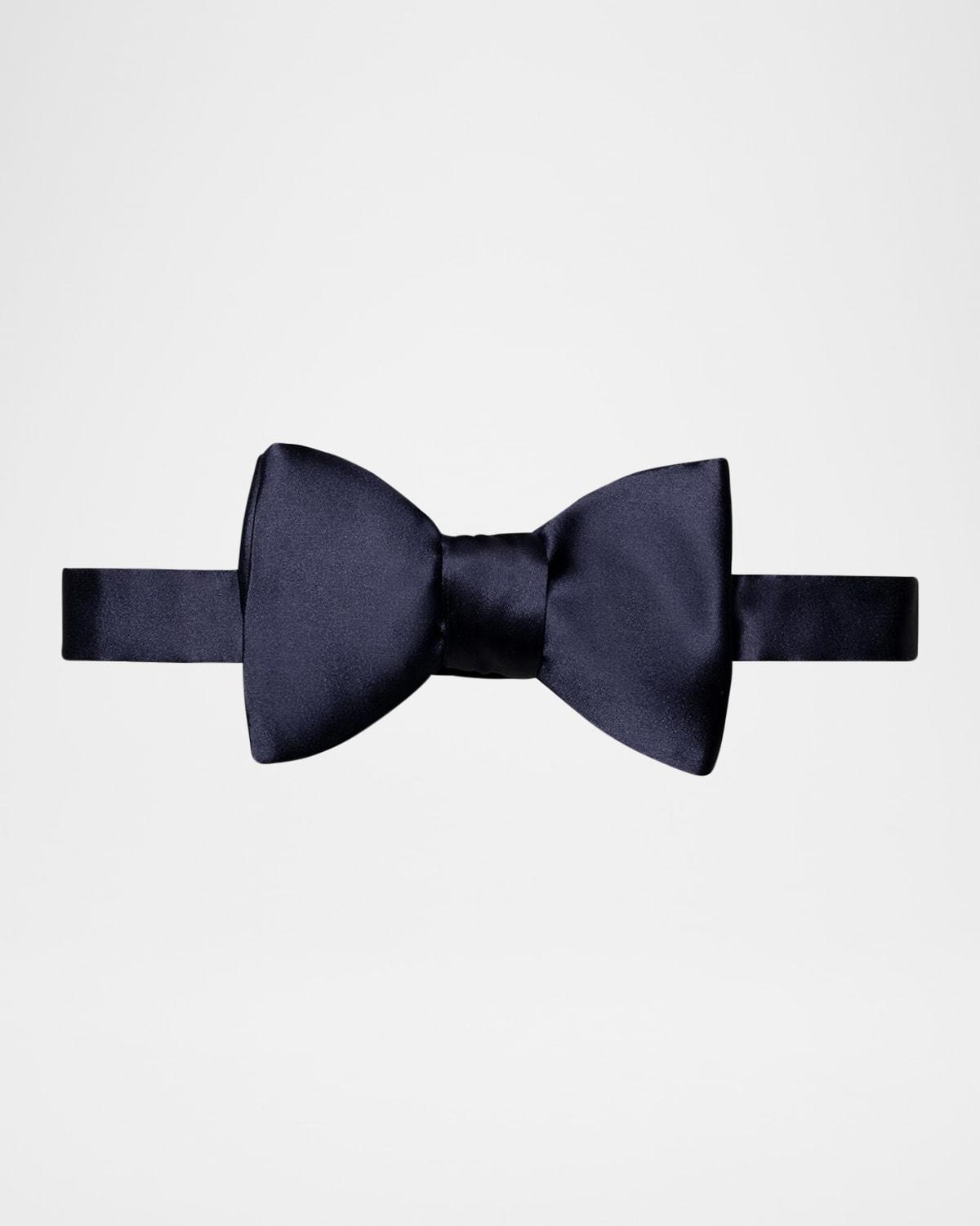 Black Silk Satin Ready-Tied Bow Tie Product Image