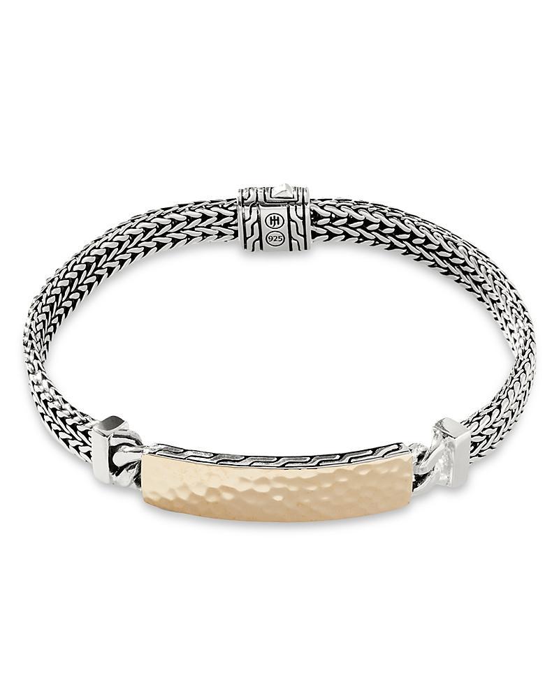 Mens Rata Station Sterling Silver & 18K Gold Chain Bracelet Product Image