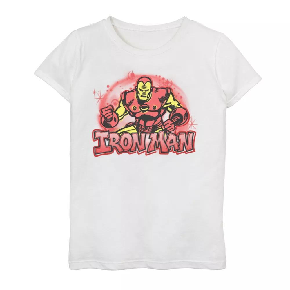 Girls 7-16 Marvel Airbrushed Iron Man Graphic Tee, Girl's, Size: Small, White Product Image