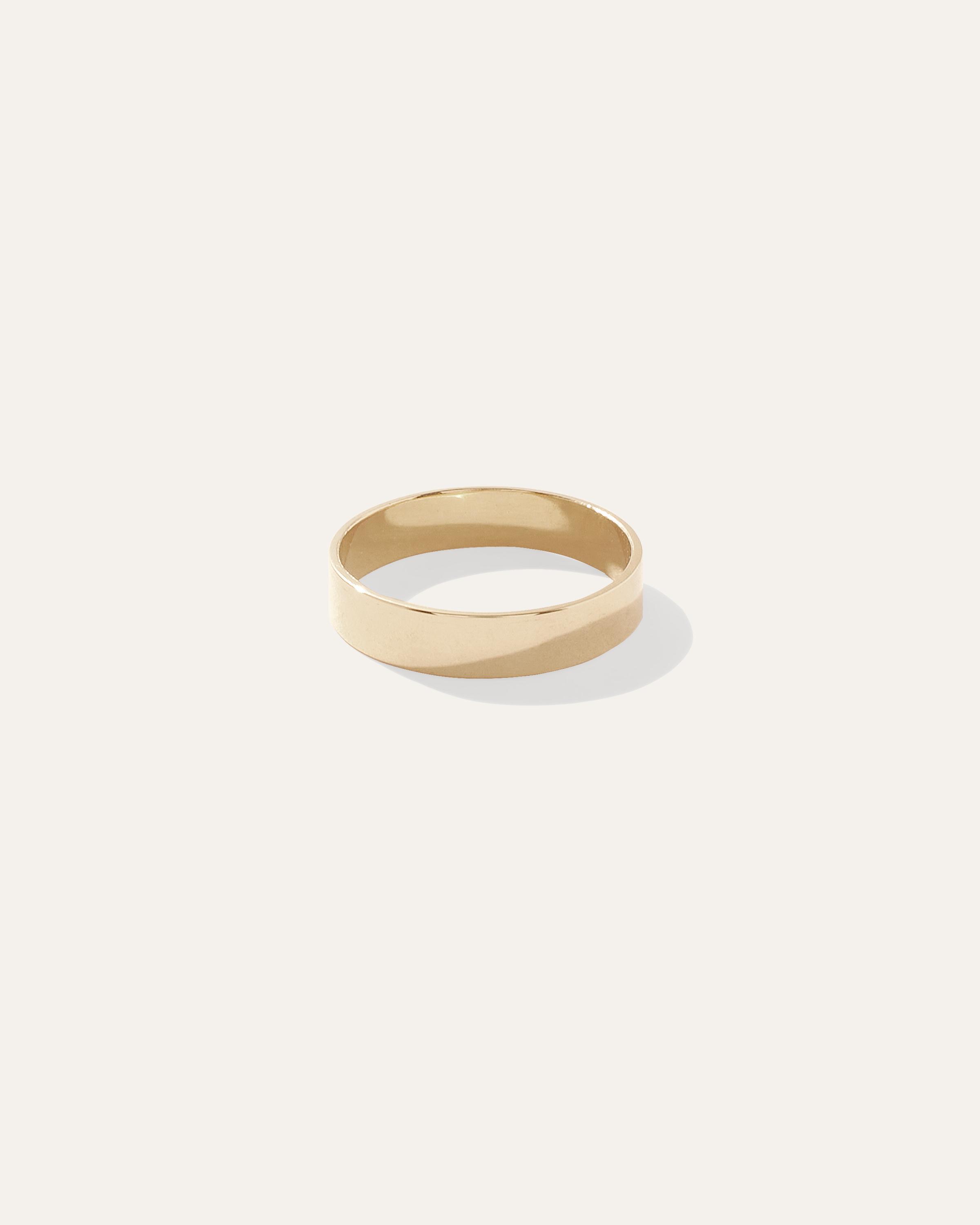 14K Gold 4MM Flat Edge Band Product Image