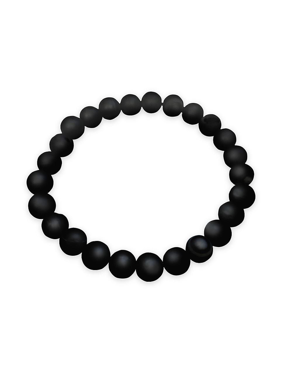 Mens Black Onyx Stretch Bracelet Product Image