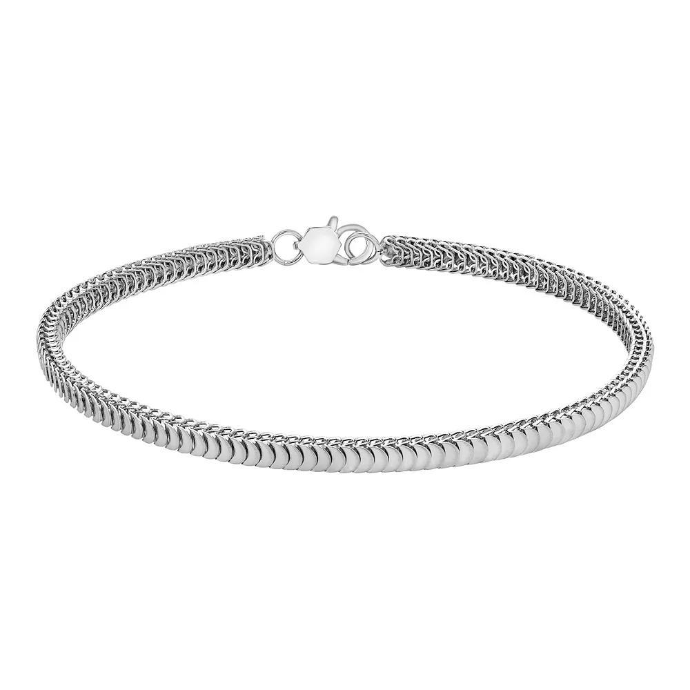 Men's LYNX Stainless Steel 4 mm Cobra Chain Bracelet, Size: 9" Product Image