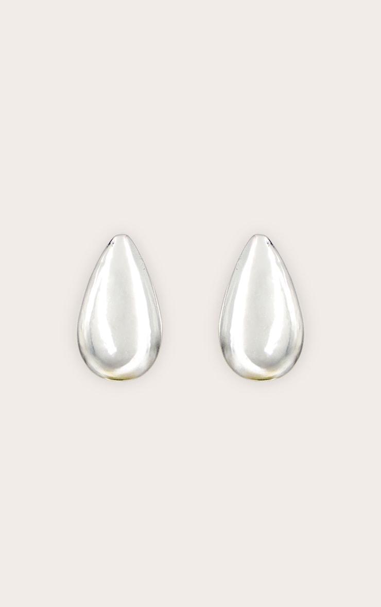 Silver Plated Smooth Teardrop Earrings Product Image