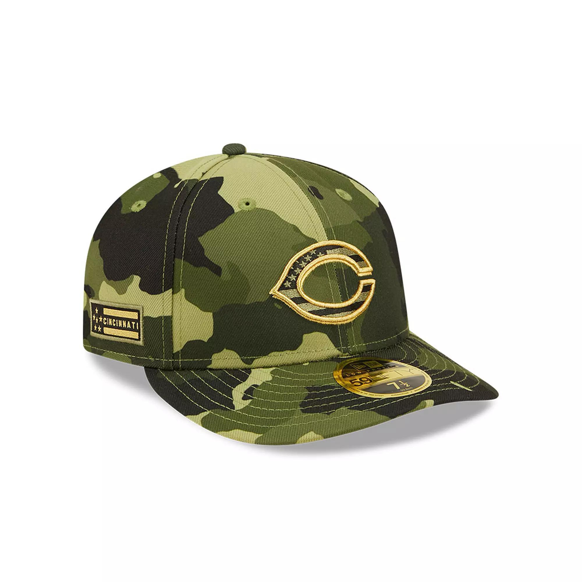 Men's New Era Camo Cincinnati Reds 2022 Armed Forces Day On-Field Low Profile 59FIFTY, Size: 6 7/8, Red Green Product Image