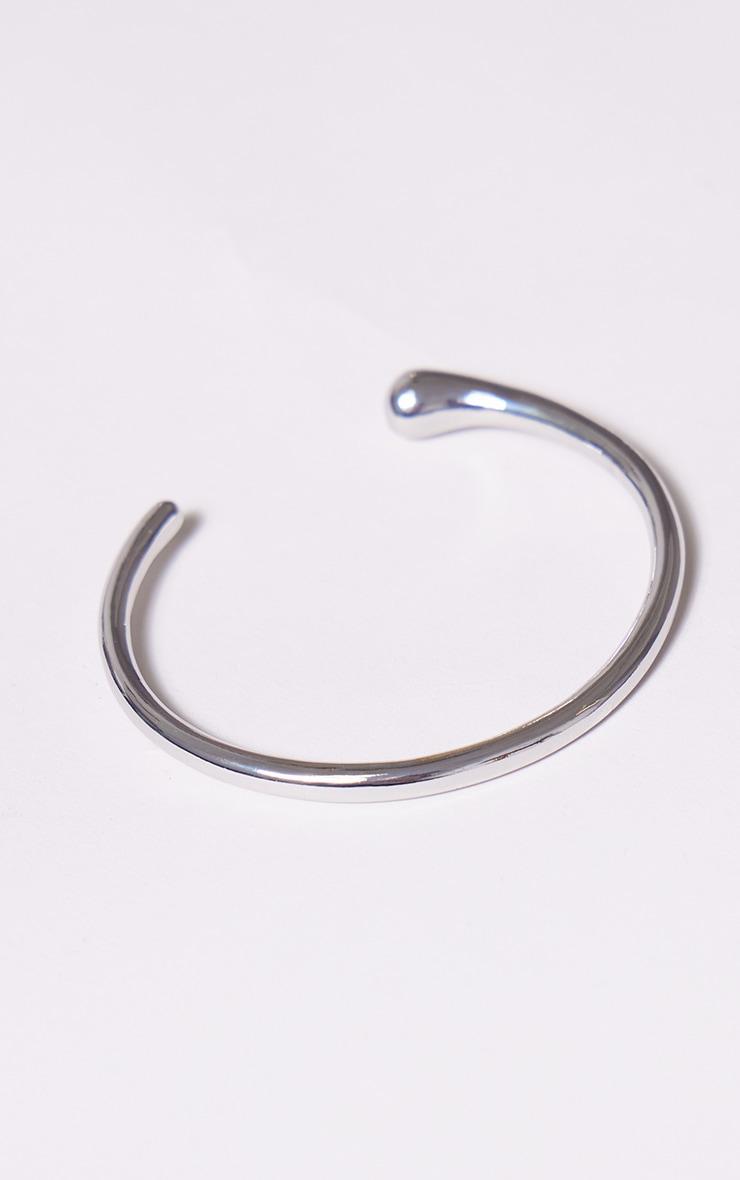 Silver Simple Smooth Curve Bangle Product Image