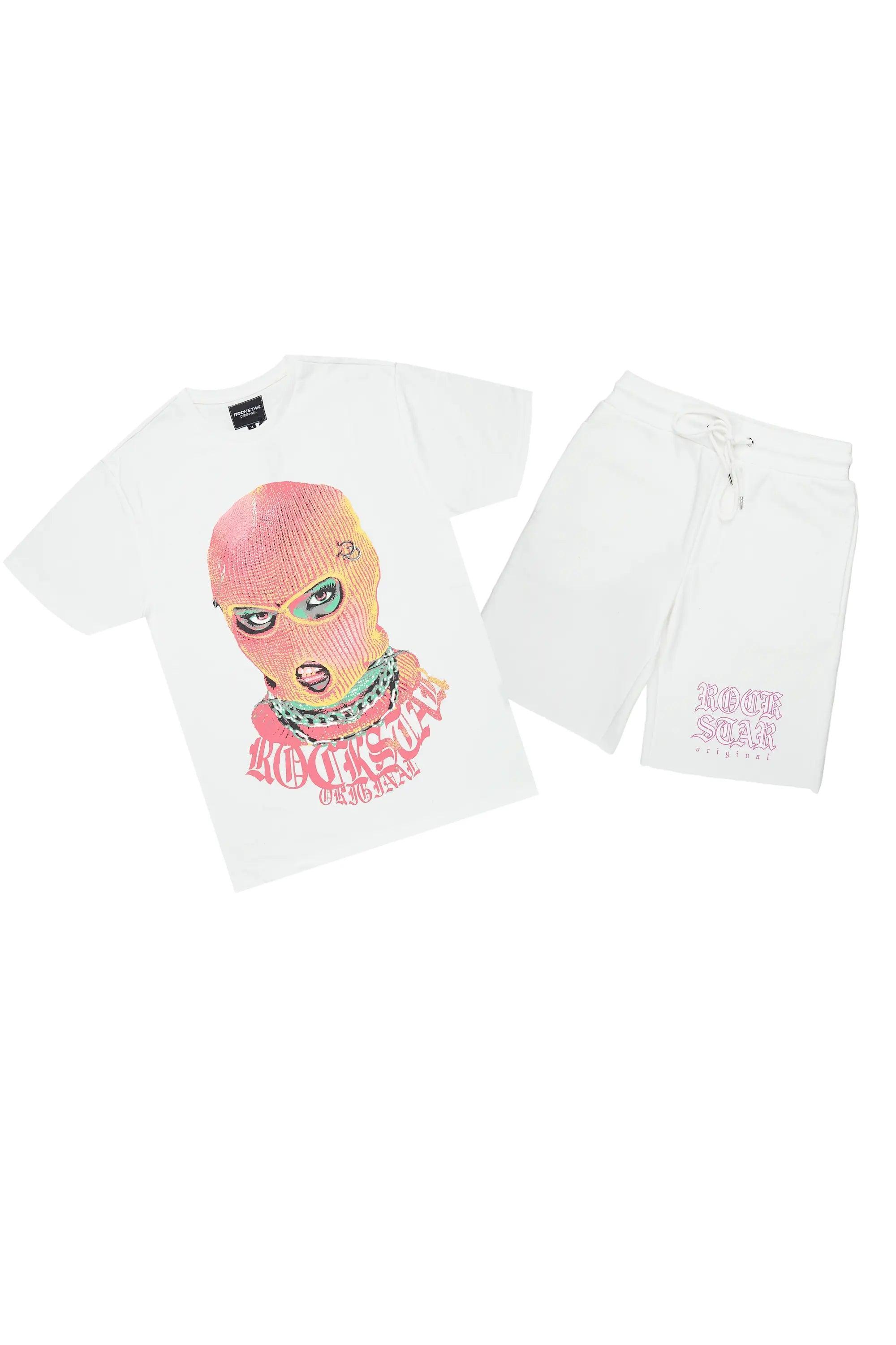 Wizzurd White T-Shirt/Short Set Male Product Image