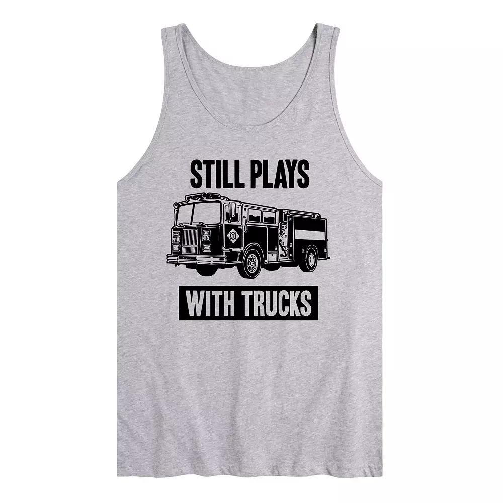 Men's Still Plays With Trucks Fire Tank Top,  Product Image