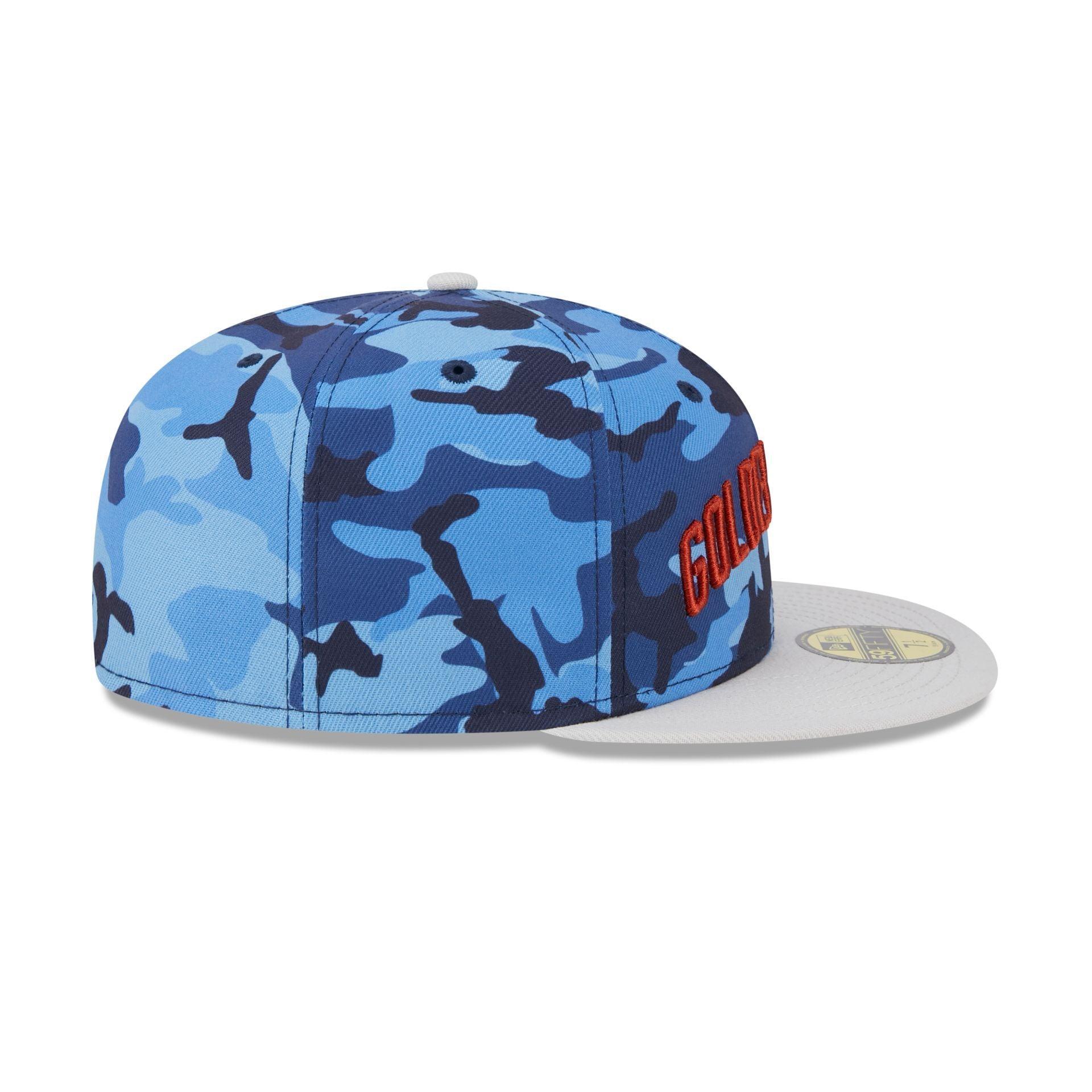 Golden State Warriors Blue Camo 59FIFTY Fitted Hat Male Product Image