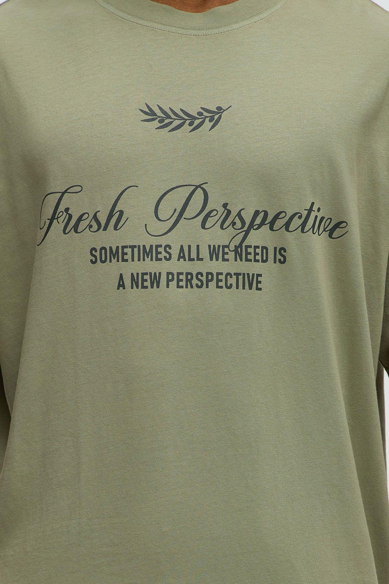 Fresh Perspective Oversized Short Sleeve Tee - Olive Product Image