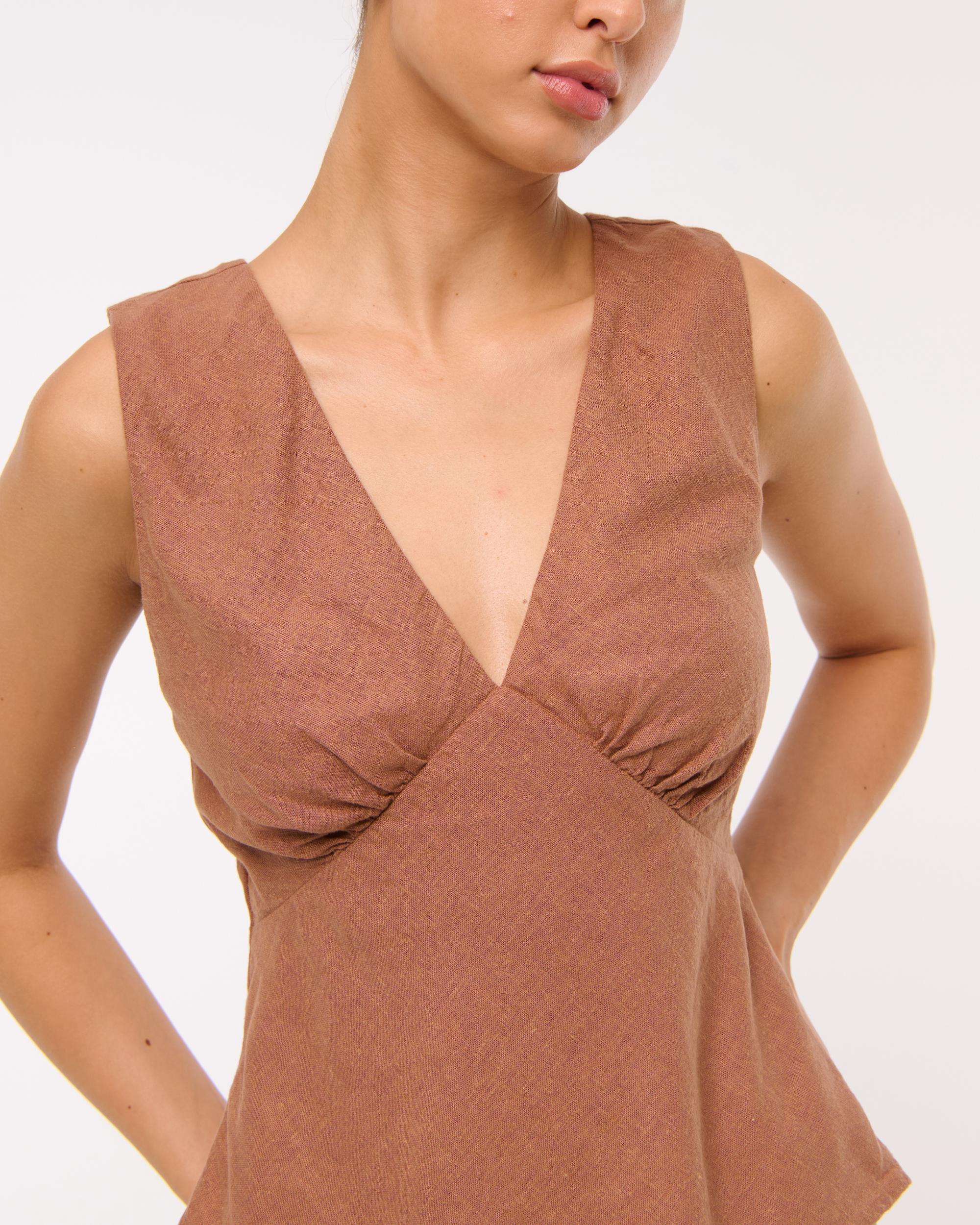  Linen-Blend Tie-Back Set Top Product Image