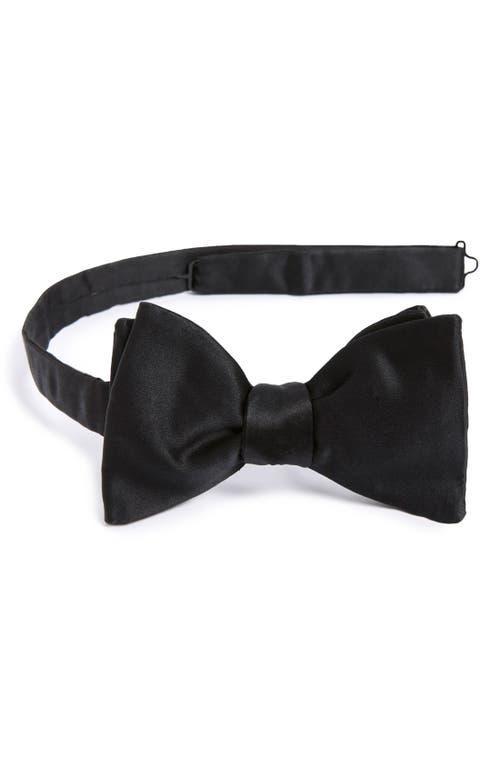 Black Silk Satin Ready-Tied Bow Tie Product Image