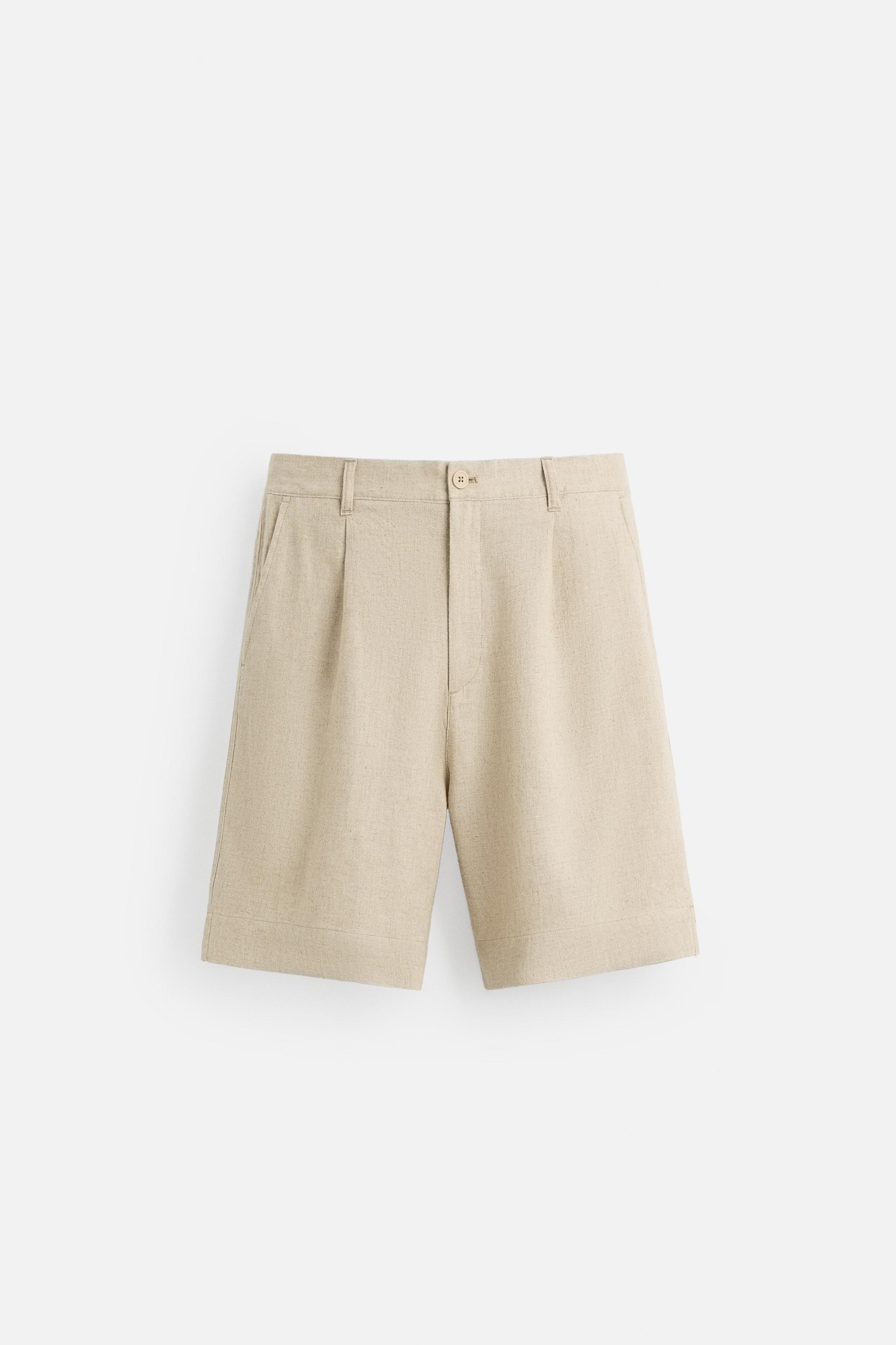 LINEN-VISCOSE OVERSIZED SHORTS Product Image