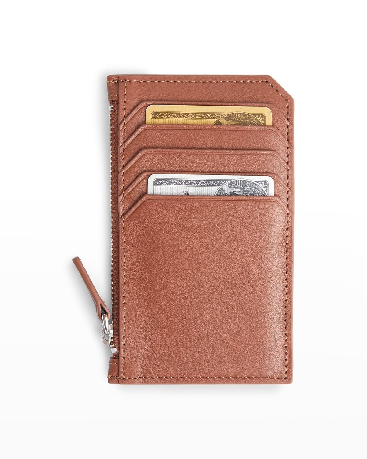 Womens Zip Leather Card Wallet Product Image