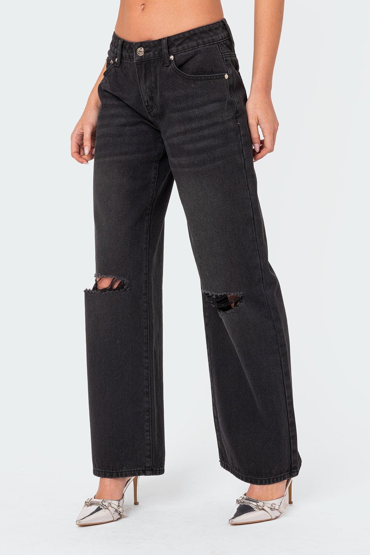 Debbie Distressed Low Rise Jeans Product Image